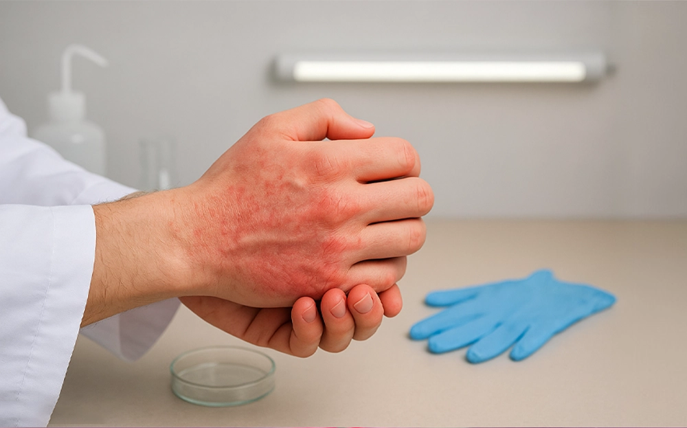 درمان مشکلات پوستی کارکنان آزمایشگاه