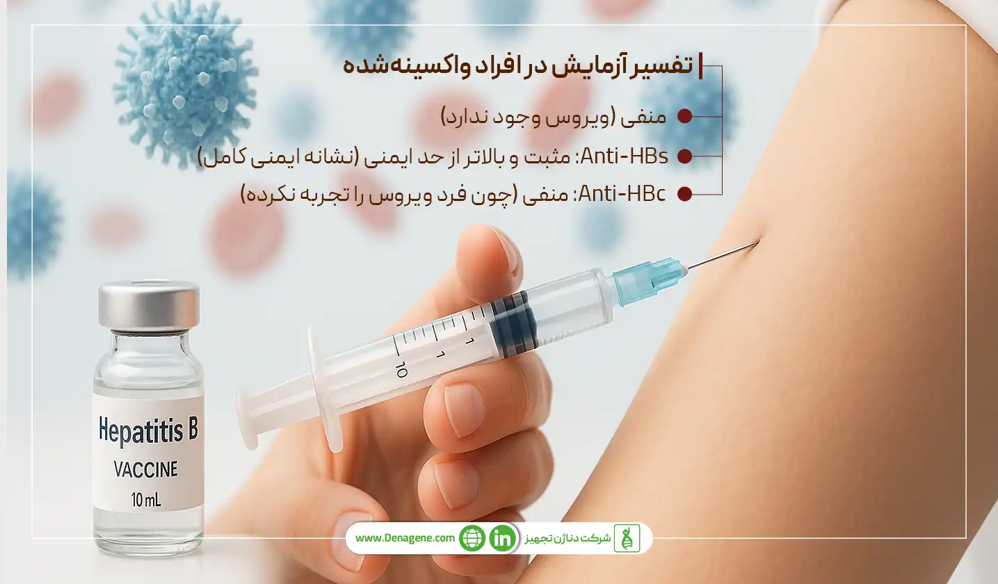 تفسیر آزمایش در افراد واکسینه‌شده برای هپاتیت ب 